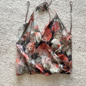 🎉HP🎉 Haute Hippie Silk Floral Halter Top S
